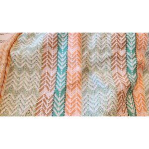Material  Knit Arrow Stripes Orange Brown Green Blue White 36 x 66 Sewing Crafts